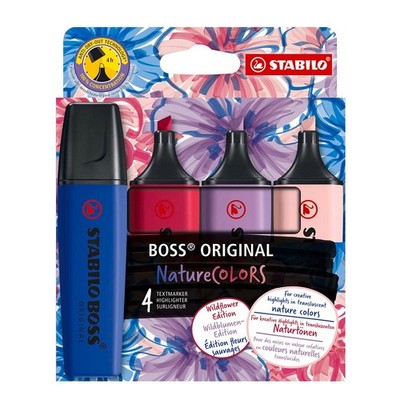 STABILO BOSS Original Wildflower Edition Textmarker farbsortiert, 4 St.
