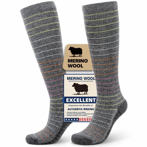Iambamboo Merino Wool Compression Socks for Women Small-Medium, S2-gray Coil