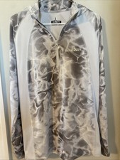 Habit Long Sleeve 1/4 Zip Long Sleeve Hoodie Performance Grey Wave Pattern