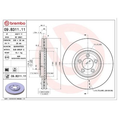 2x Brembo Scheibenbremse vorne C2P26267 26263383