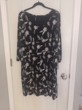 Dip Plus Women's Plus Size 2X Floral Dress Stretch Black Knee Length