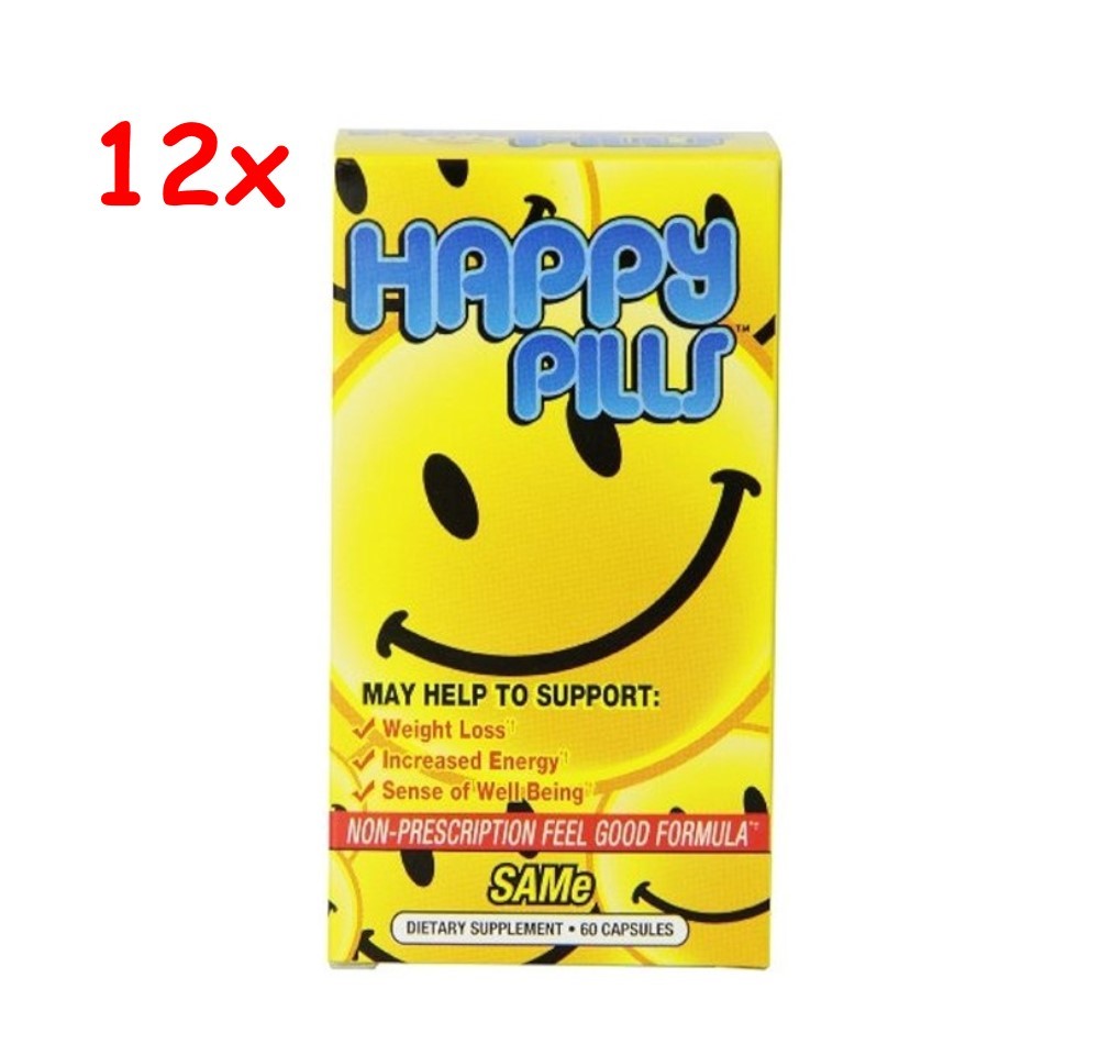 Happy Pills Brain Pharma - 60 Capsules Millepertuis, SAMe, Caféine - Soutien Humeur Et énergie - Date 01/2025