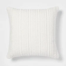 Oversized Textural Woven Square Throw Pillow Cream - Threshold