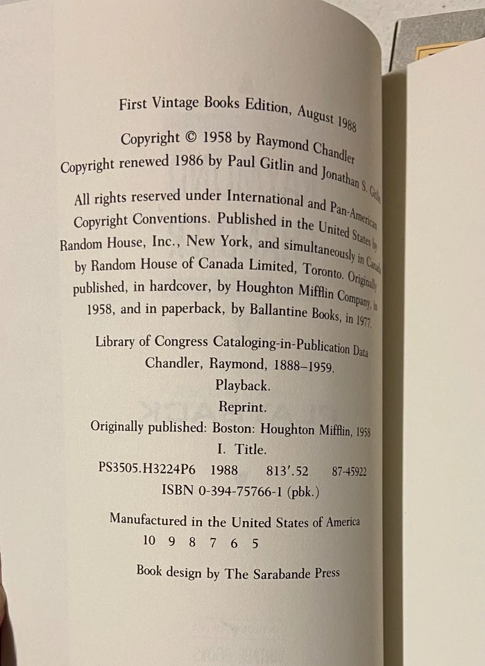 Lot of 4 Raymond Chandler Vintage Crime Novels Fiction, Mystery and Thriller - Imagem 4 de 4