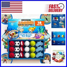 Colorful Bath Bombs for Boys - 18 Pack with Toys  Essential Oils for Relaxation