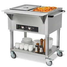 Electric Steam Table 2/3/4/5 Pan Commercial Food Warmer w/ Sneeze Guard