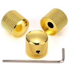 3PCS Metal Volume Tone Dome Guitar Speed Control Knurled Shaft Pots Knobs