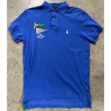 Polo Ralph Lauren Custom Fit Size Small Blue 100 Cotton Yacht Club 1ST Class