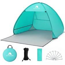 Voyager Beach Tent Premium Lightweight Portable Pop-Up Style 2 Person UPF50 TEAL