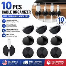 10PCS Cable Reel Organizer Clip Charger Desktop Wire Clamp Power Cord Management