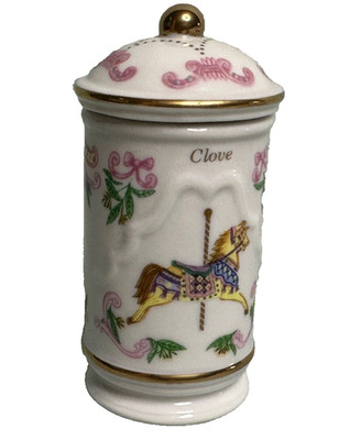 1993 Lenox Spice Carousel Fine Porcelain Spice Jar   CLOVE Taiwan Horse 4 x1.5 