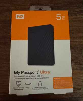 Western Digital My Passport Ultra 5TB Portable HDD USB-C Black