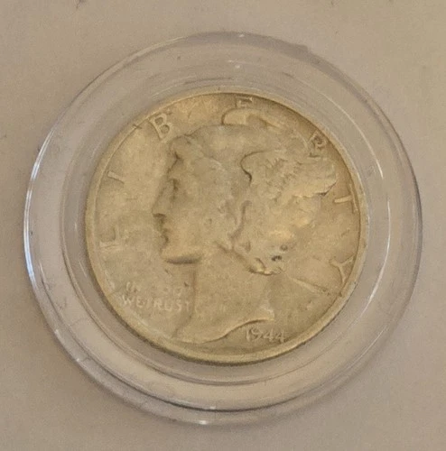 1944 S Mercury Silver Dime - BU In Capsule 90% Silver