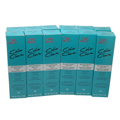 12 Pack Wella Color Charm Demi-Permanent 6RV 6/45 Fiery Red - 2 oz Ammonia Free
