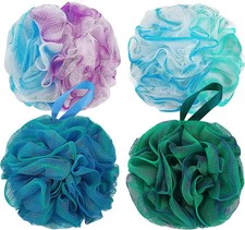 4PCS Ba o ducha Exfoliante Esponja de bano para mujeres y hombres