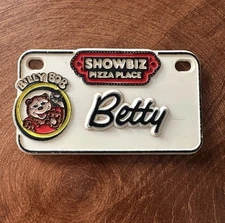 Vintage Showbiz Pizza Place Billy Bob Betty Nameplate Bike License Plate