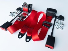 New Seat Belt For 914 Porsche With Brackets - Red