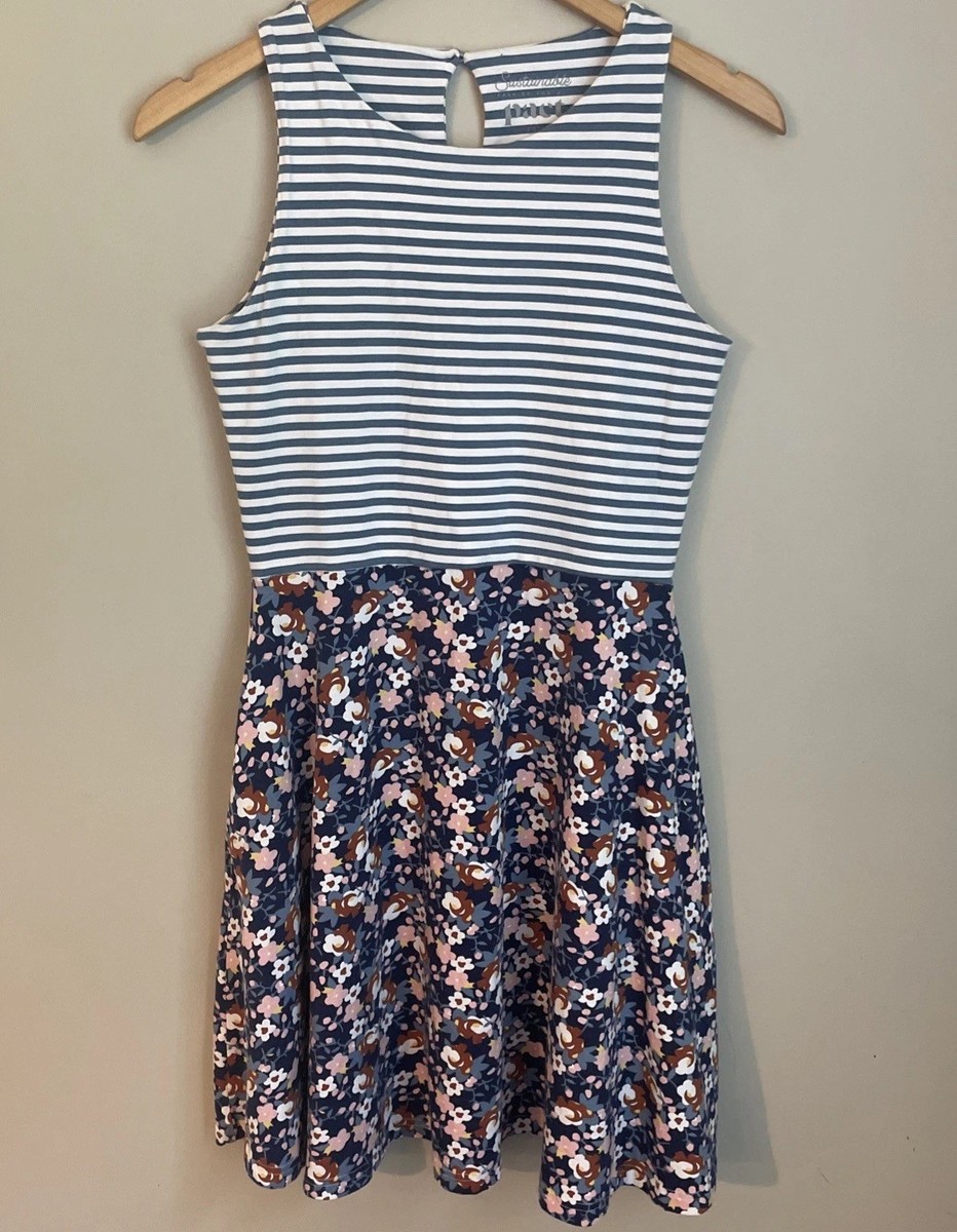 Pact Midi Dress Women S Floral Organic Cotton Fit Flare Pockets Coastal  Nautical