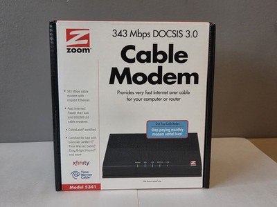 Zoom 5341 DOCSIS 3.0 343 Mbps Cable Modem Spectrum Xfinity ALL - Open Box