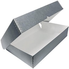 , 10x15 Clamshell Archival Folio Storage Box, 3" Deep, Acid-Free with Metal E...