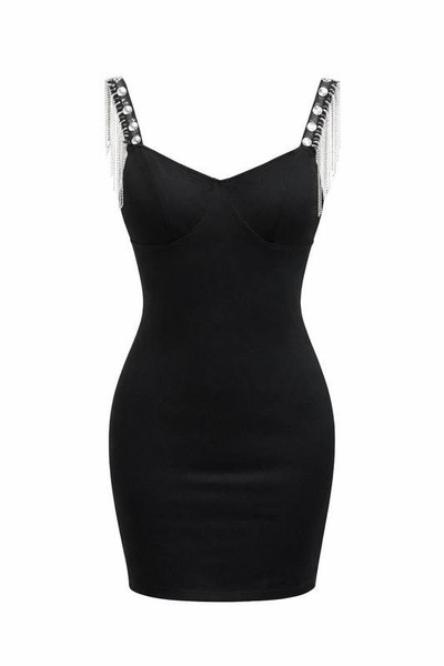 Women Dress Black Knit 36 / S / 44