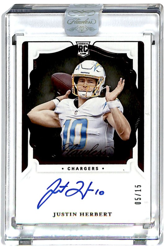 2020 Flawless Shadow Signatures Ruby 5/15 Justin Herbert Rookie Auto BG6