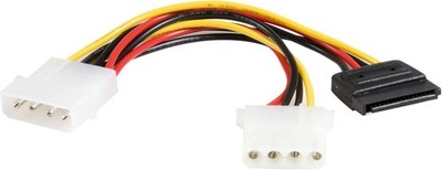 PYO1LP4SATA 6 Zoll LP4 Molex auf Molex + SATA RA internes Stromkabel