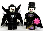 Lego Vampire Bride & Dracula Minifigure Halloween Monster Wedding Pink Flower
