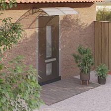 Door Canopy Gray 59.1x29.5 Polycarbonate