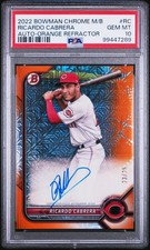 2022 Bowman Chrome Mega Box RC Ricky Cabrera Orange Refractor PSA 10 /25
