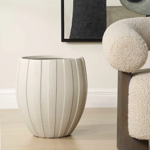 Uttermost 18251 Ridgehaven 17"W Magnesium Oxide Outdoor Planter - Off White - Picture 4 of 6