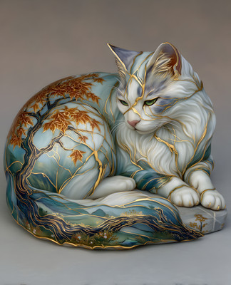 8x10 Cat Laying On Pillow Art Print Wall Decor - 742187268
