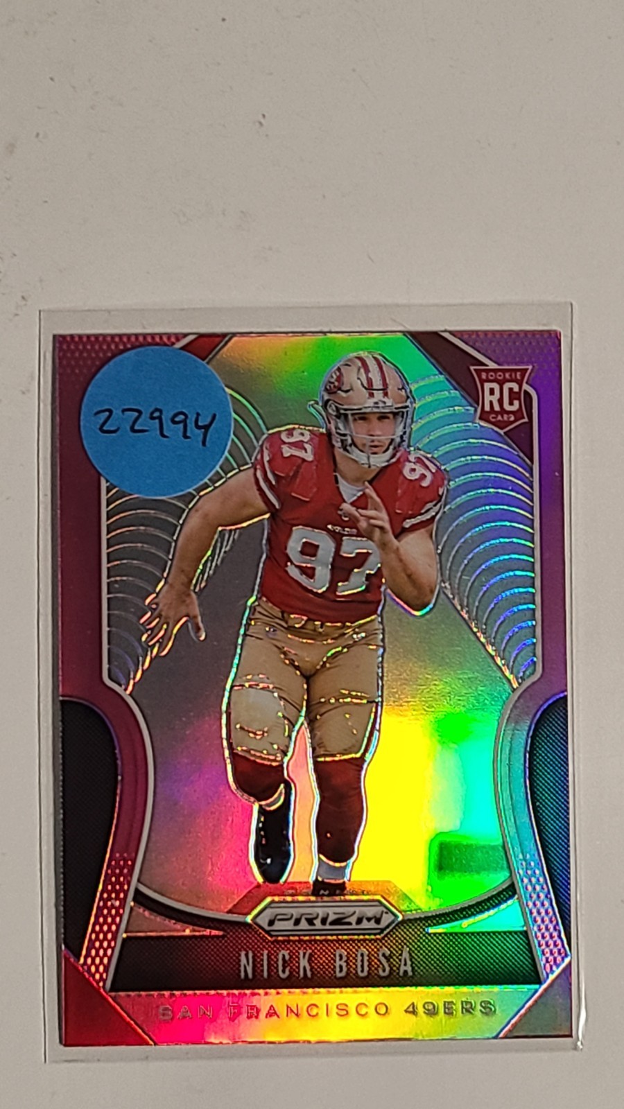 2019 Panini Prizm #311 Nick Bosa San Francisco 49ers Rookie Pink Prizm