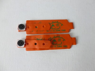 GLASTONBURY FESTIVAL CND JUNE 1989 WRISTBANDS UNCUT X 2