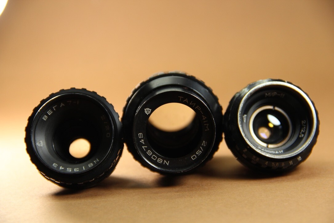 Set 3 lens Kiev-16U camera Mir-11 Vega-7-1 Tair-41 4 Black Set 3 lens Kiev-16U camera Mir-11 Vega-7-1 Tair-41 4 Black