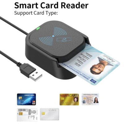 Nonslip Base Card Reader USB Plug & Play Supports Multiple Systems and Protocols