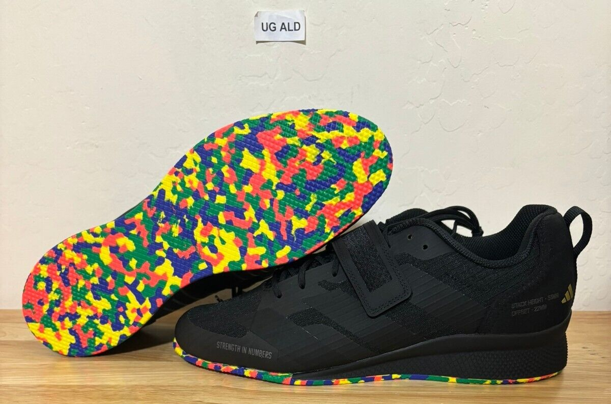 Adidas Adipower Weightlifting III Black/Multicolor Gym Shoes Sz