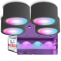 4X CELI-X Aufbauspot Flach Deckenspot Anthrazit Wlan Smart Rgb Led Modul 230V