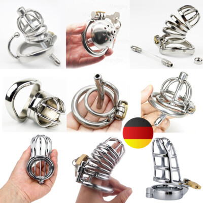 Männlich Edelstahl Peniskäfig Chastity Cage Belt Keuschheitskäfig mit Schlössern