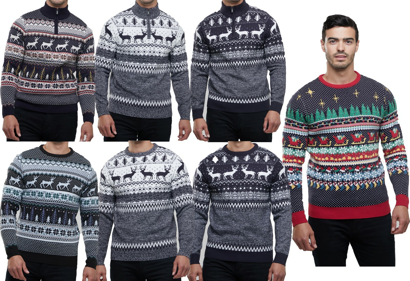 Mens Christmas Novelty Fair Isle Jumper 