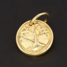 NEW Sterling Silver - Tree of life Gold Necklace Pendant - 1.5g