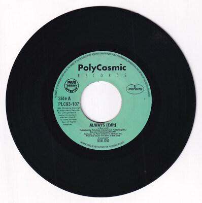 Philippines BON JOVI Always 45 rpm ROCK Vinyl POLYCOSMIC Records