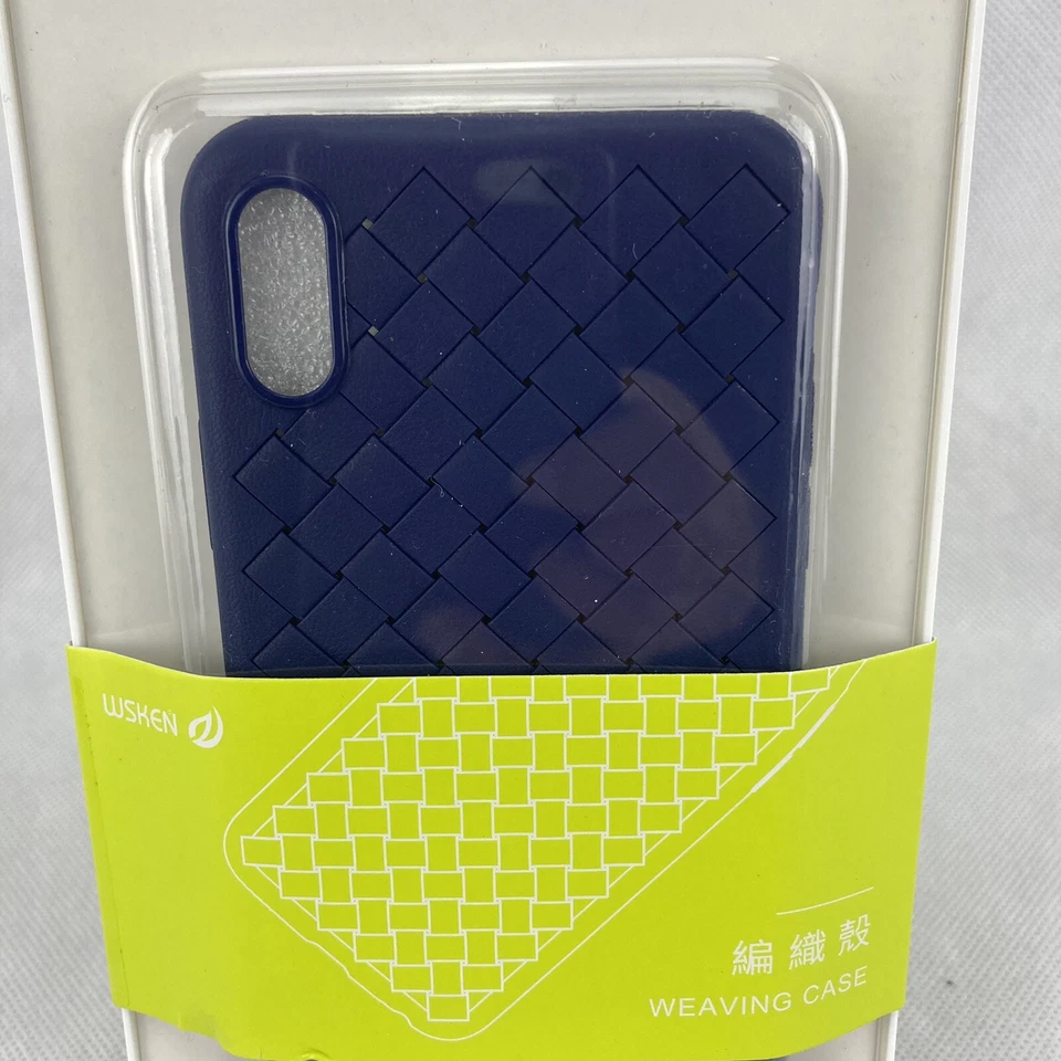Funda para iPhone X WSKEN Diseño Tejido Patrón Cubierta Recubrimiento AZUL MARINO NUEVA EN PAQUETE Foto 2 de 4