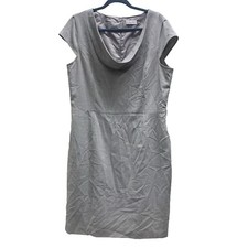 Calvin Klein Gray Short Sleeve Cowl Neck Sheath Pencil Dress 14