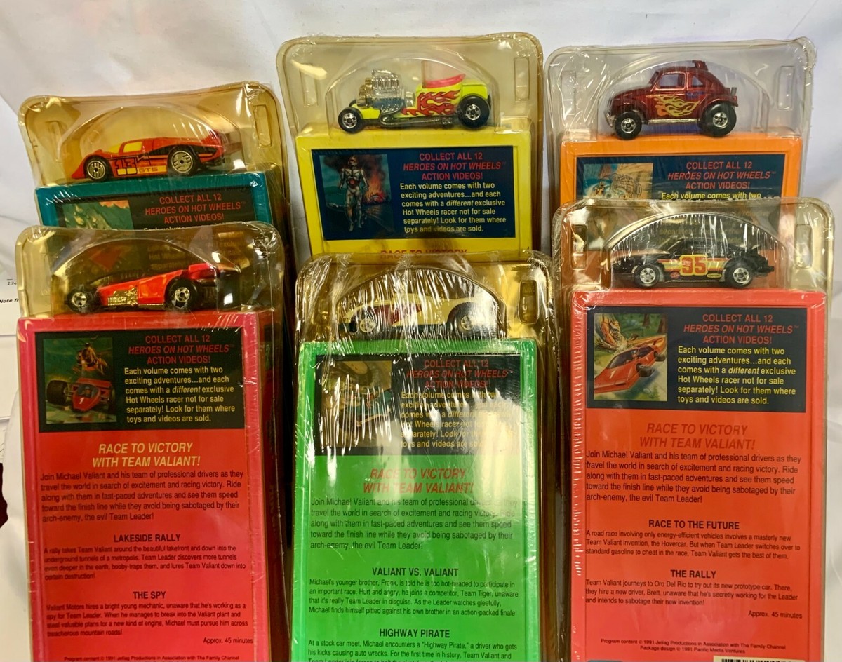 Heroes On Hot Wheels (VHS, 1991) with Cars Lot of 6 x 1:64 NEW