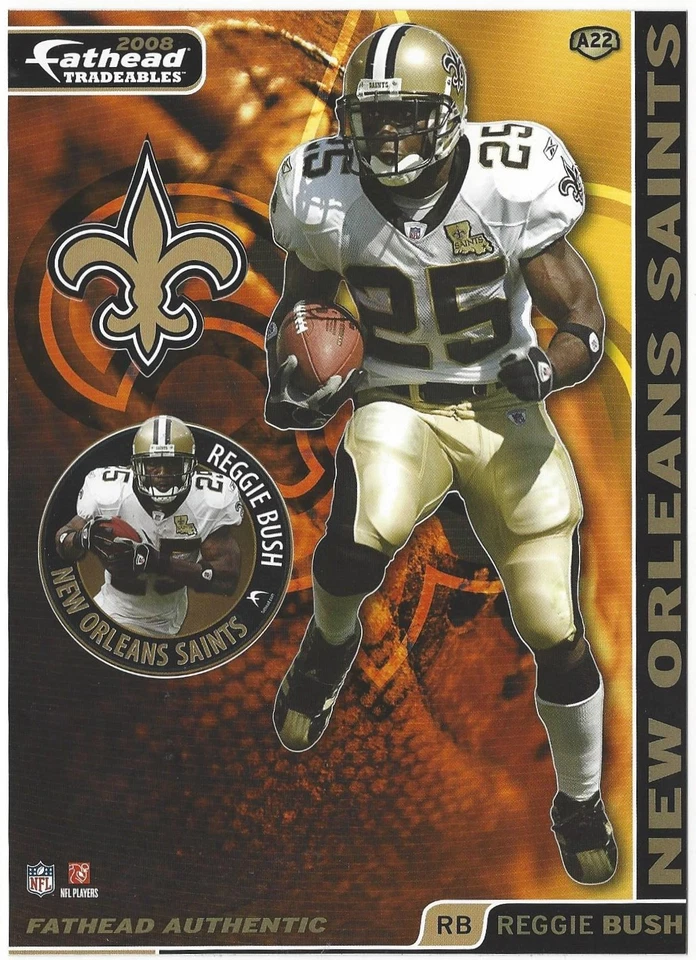 REGGIE BUSH NEW ORLEANS SAINTS USC TROJANS FATHEAD CALCOMANÍA INTERCAMBIABLE 2008 #A22 Foto 3 de 3