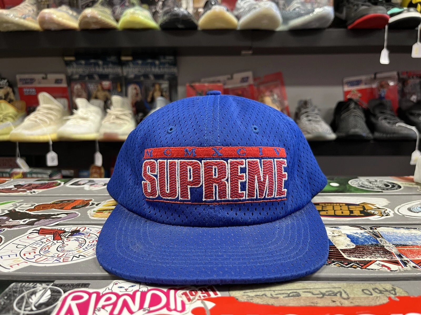 Chapeau Supreme MCMXCIV SS18 bleu Snapback Beat Rare Rétro OG Vintage vintage