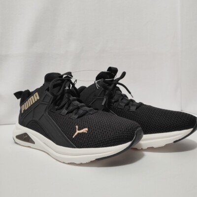 PUMA Women's Enzo Comfortable Running Shoes Black/Gold/White Size 