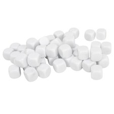  White 50PCS Blank Six Sided Dice Round Corner Plastic 0.6in Dice Cubes AP