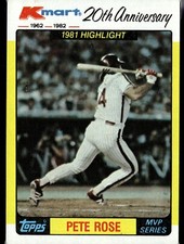 1982 Topps KMart MVP Series #44 PETE ROSE Philadelphia Phillies A5